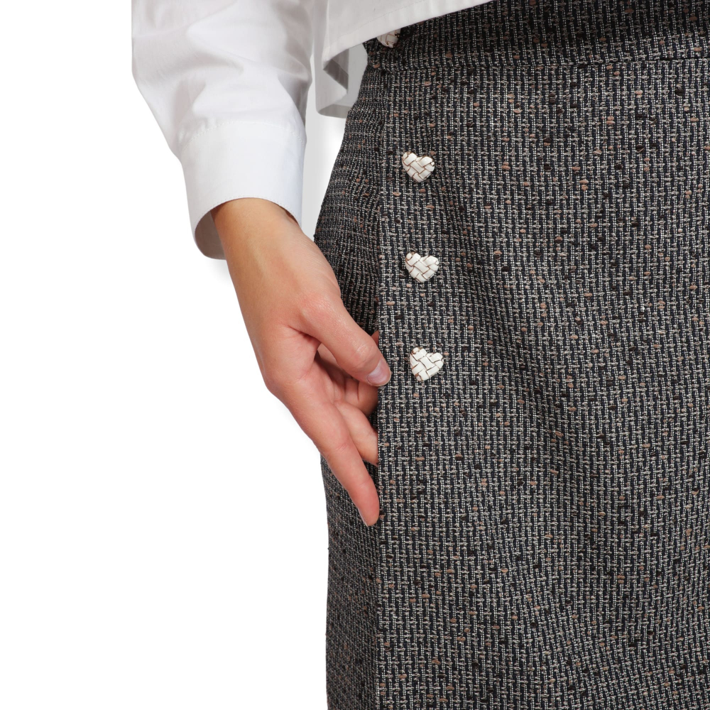 Elegant 2-in-1 Skirt Made of Linen and Virgin Wool